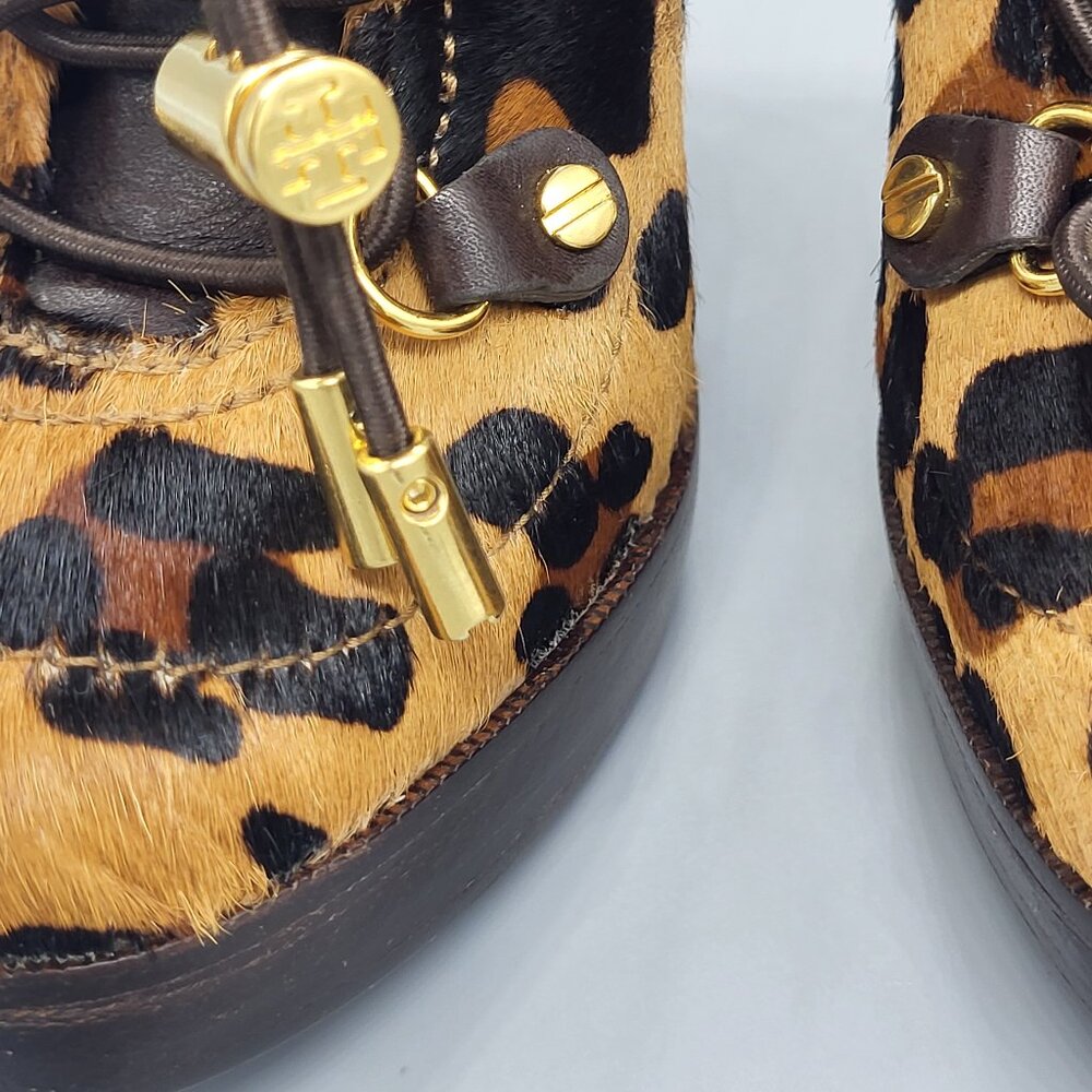 Tory Burch Halima Animal Print Lace-Up Booties - Picture 14 of 16